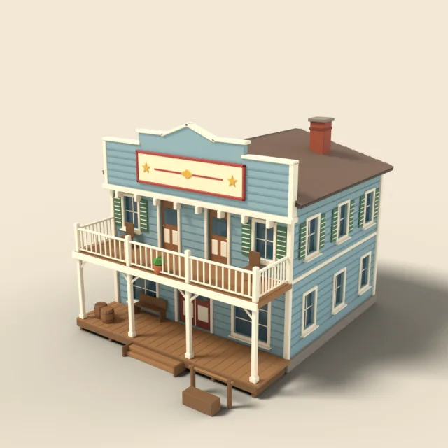 Wild West hotel with balcony