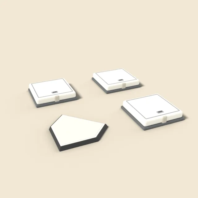 Baseball home plate and bases