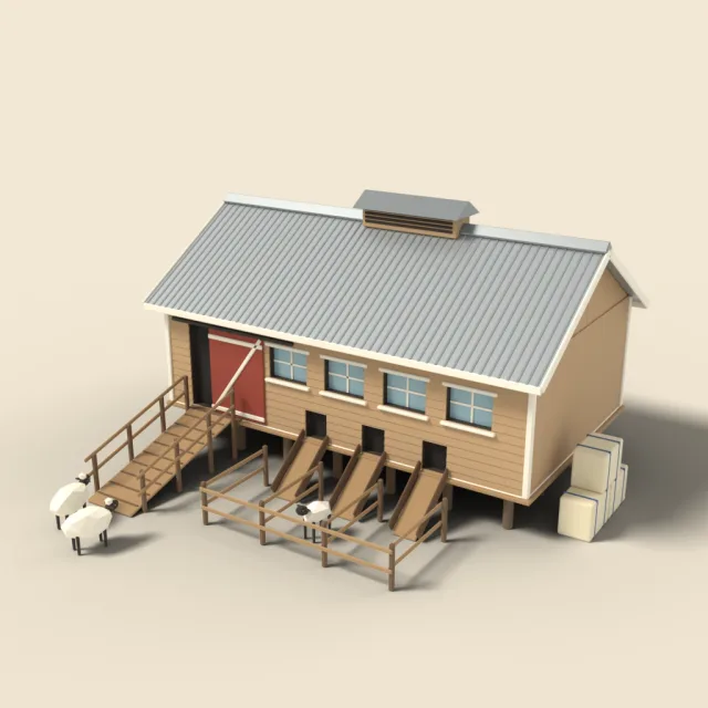 Sheep shearing shed