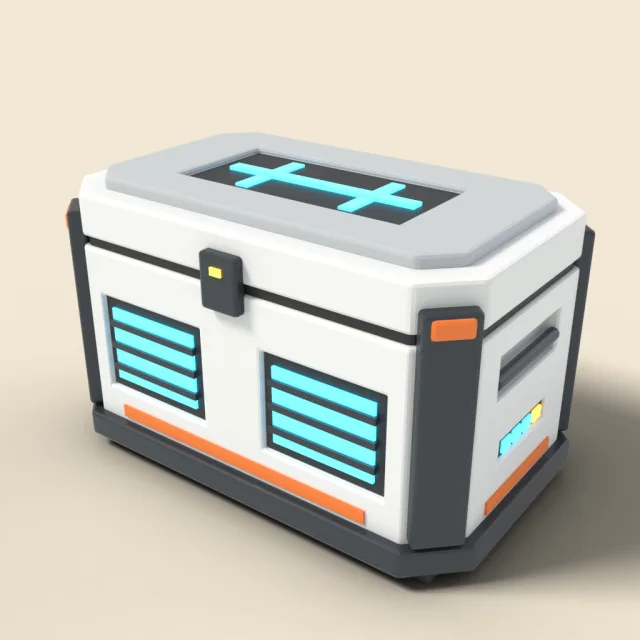 Sci-fi supply crate with glowing panels