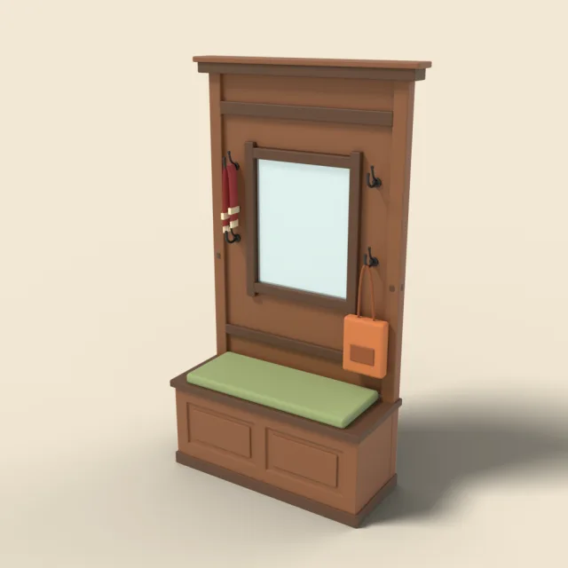 Hall tree with mirror