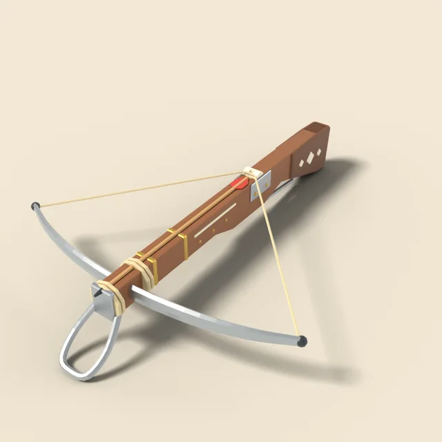 Wooden crossbow with steel limbs