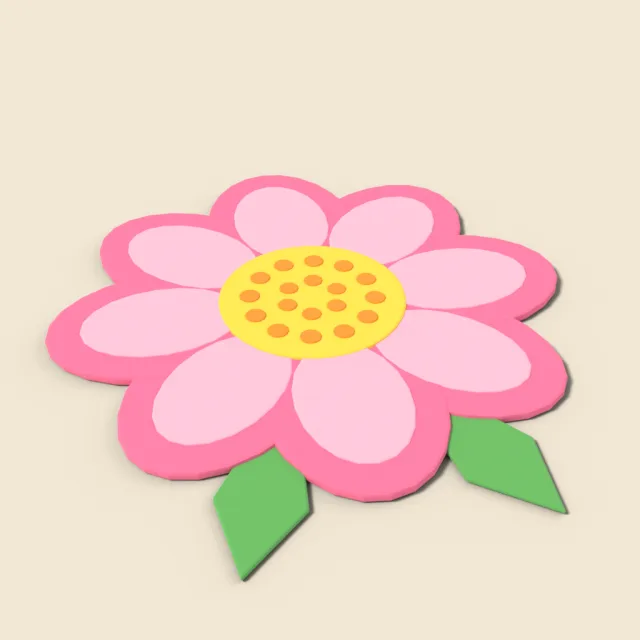 Flower-shaped tufted rug