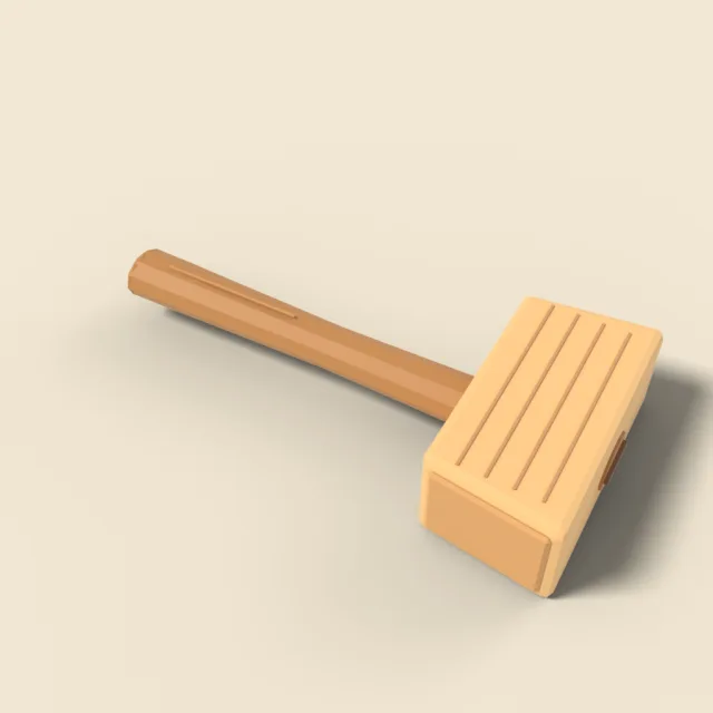 Wooden carpenter's mallet