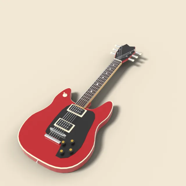Solid-body electric guitar in red