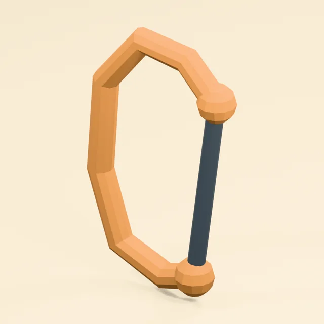 Asymmetric carabiner with hinged captive gate