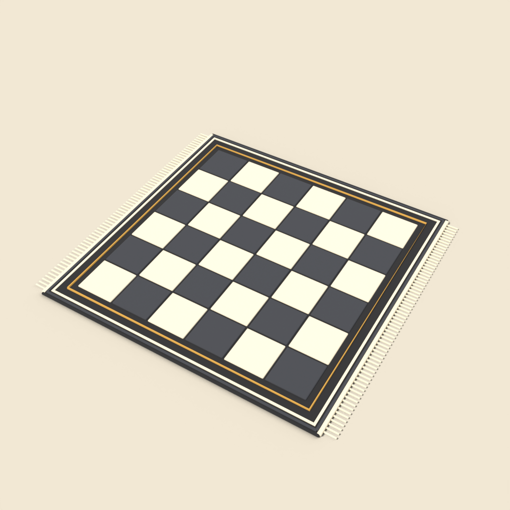 Checkerboard square rug