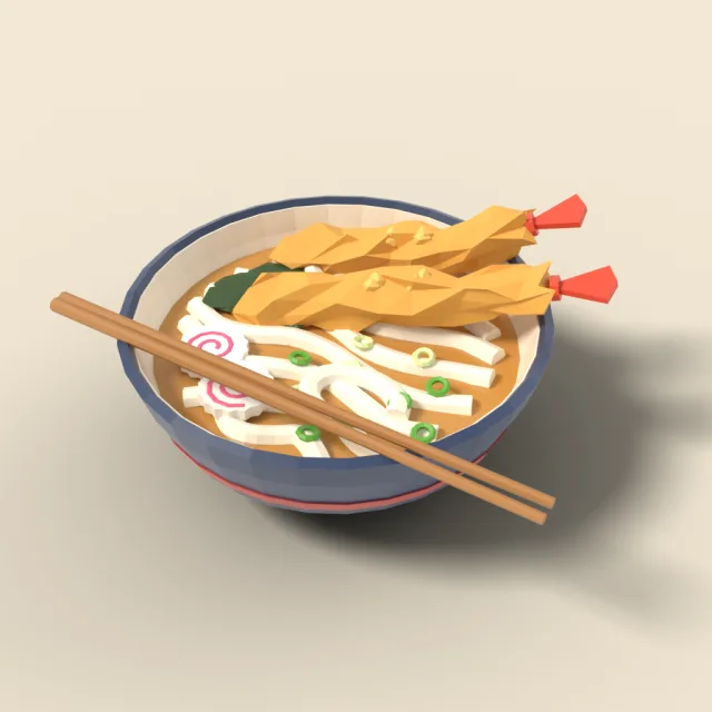Bowl of udon with tempura