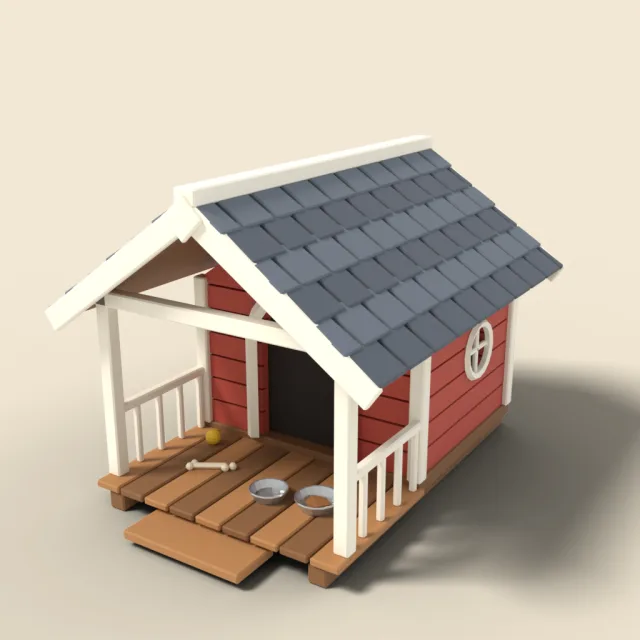 Large dog house with porch