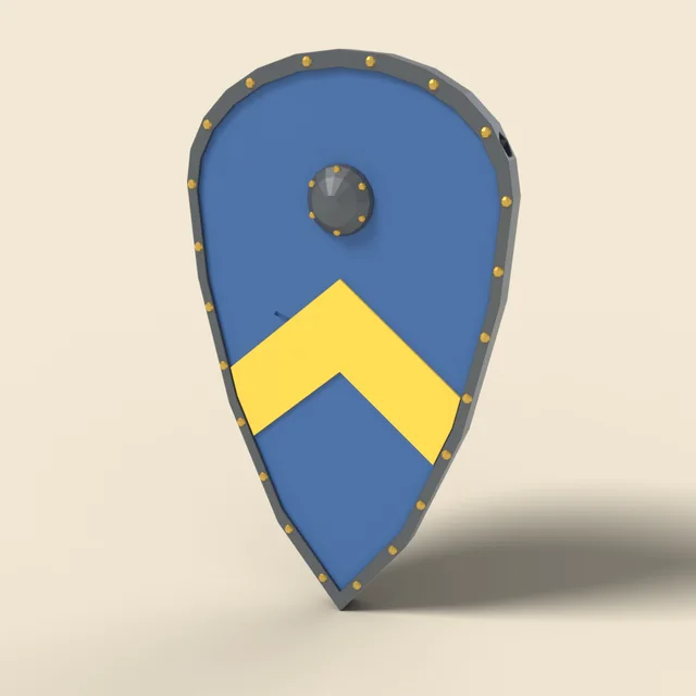 Kite shield with painted chevron