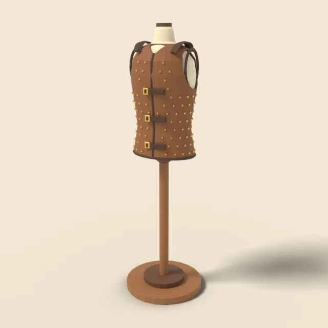 Leather brigandine vest with rivets