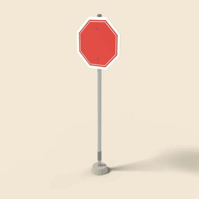 Octagonal stop-style road sign blank