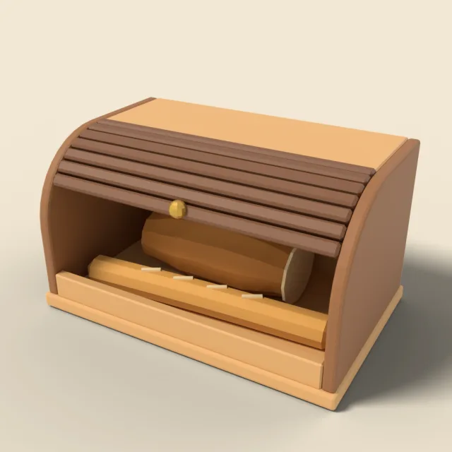 Bread box with roll-top lid