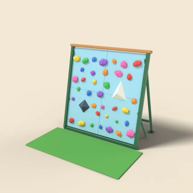 Climbing wall with colourful holds