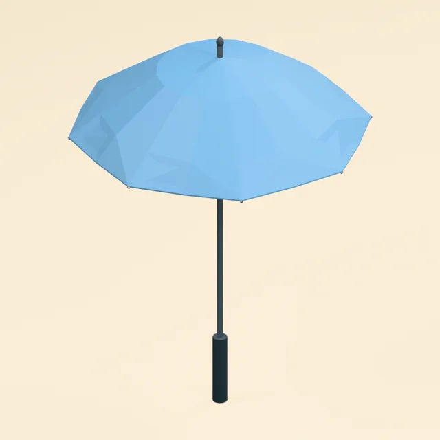 Open ribbed umbrella
