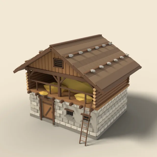 Alpine hay barn with open loft