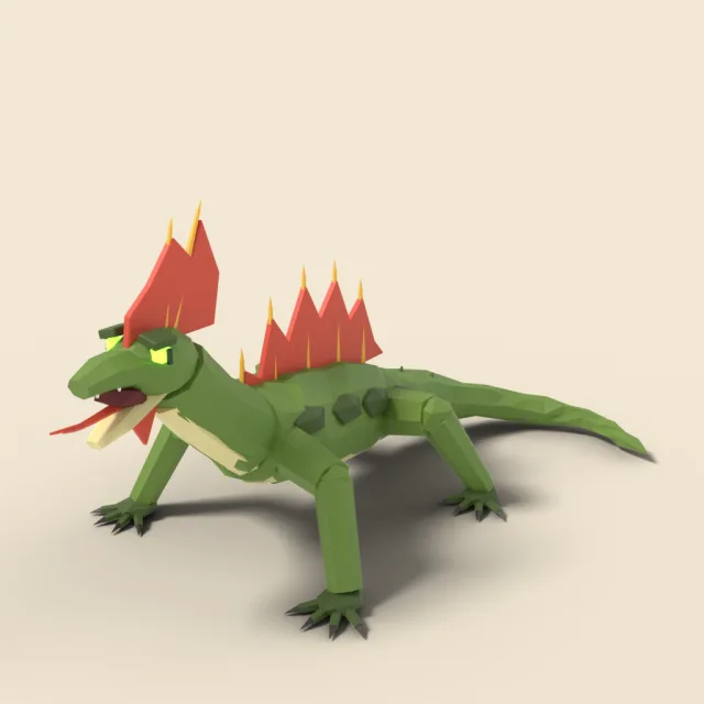 Basilisk lizard with crest