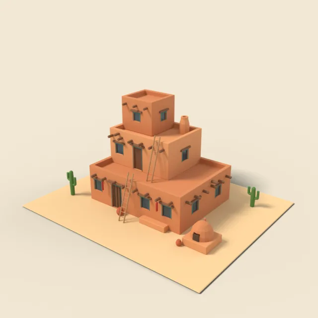 Adobe pueblo house