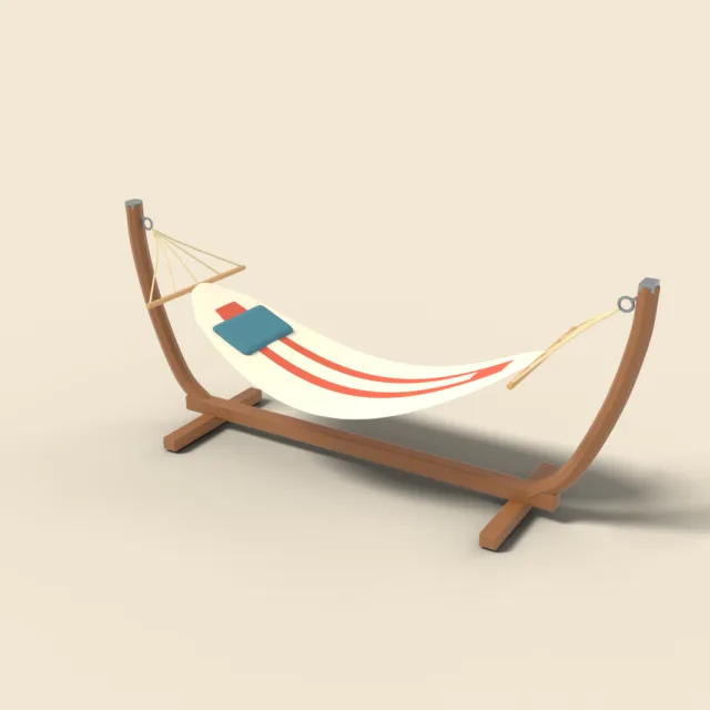 Hammock on wooden stand