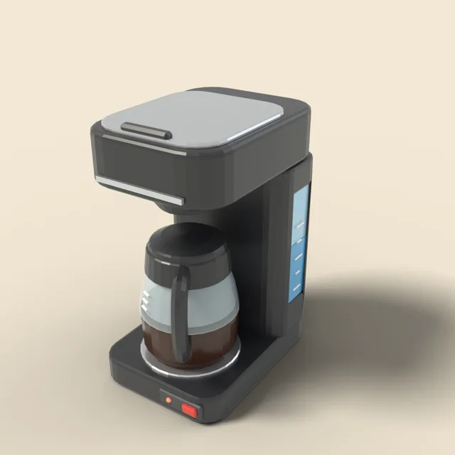 Compact drip coffee maker with carafe