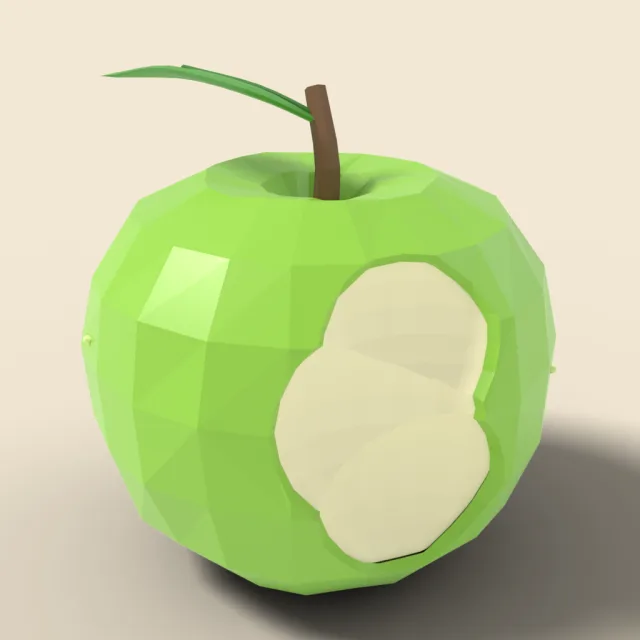 Green apple with a bite