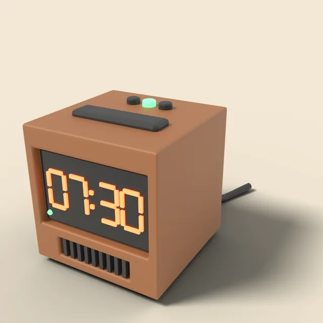 Digital bedside clock cube