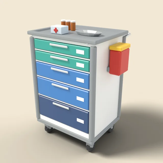 Medicine cart with drawers