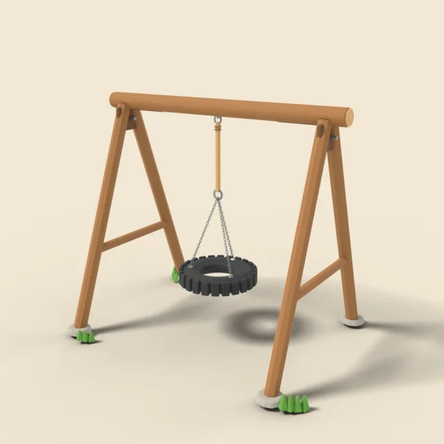 Tire swing on A-frame