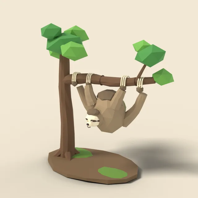 Sleeping three-toed sloth