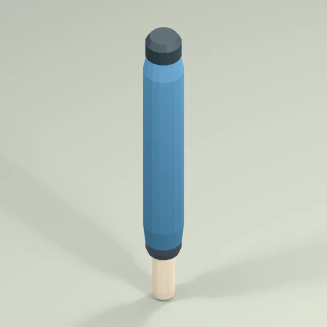 Push-button chalk holder with open collet and exposed chalk