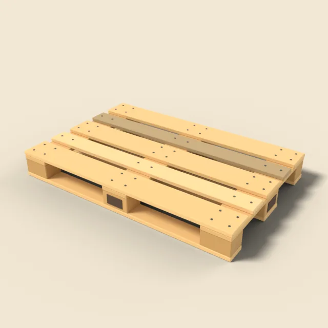 Empty wooden shipping pallet