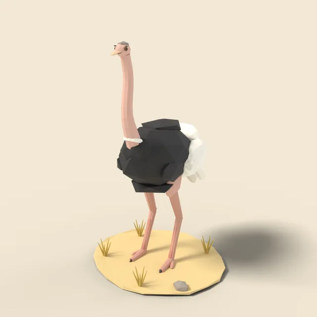 Standing ostrich
