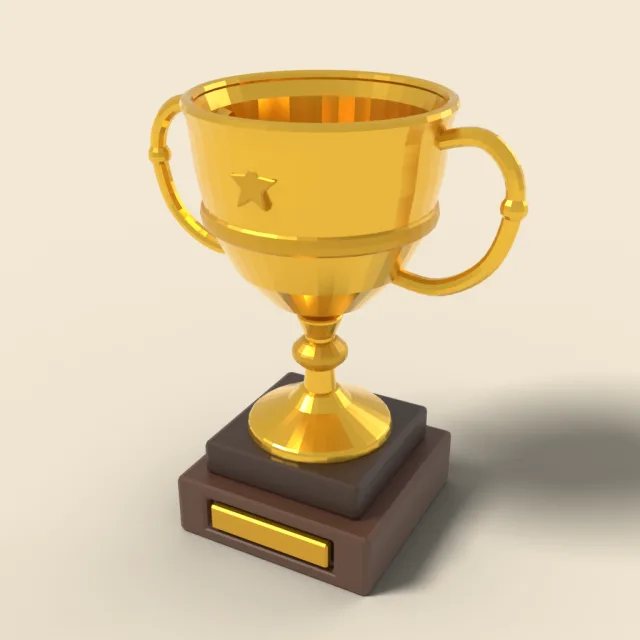 Winner trophy cup with handles