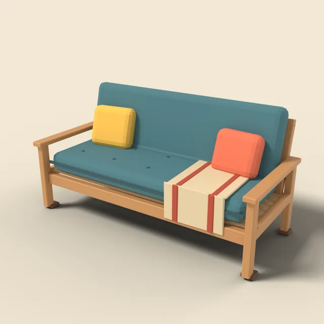 Futon sofa bed folded