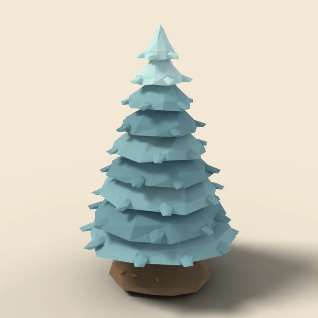 Blue spruce with layered branches
