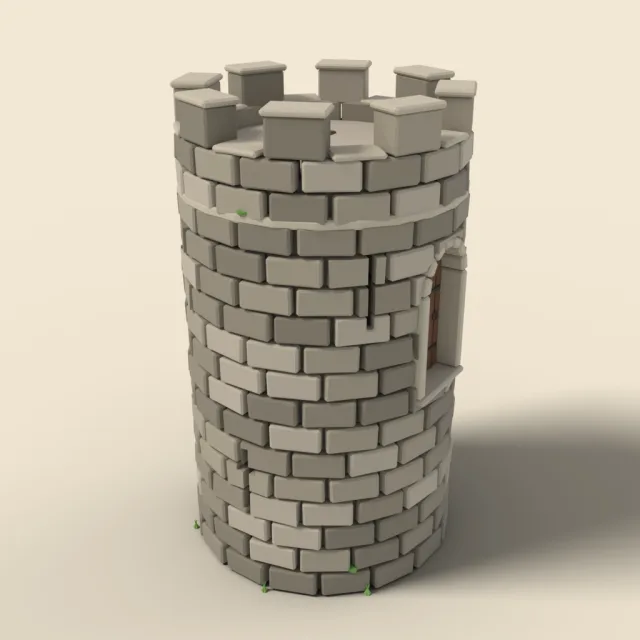 Round town wall tower