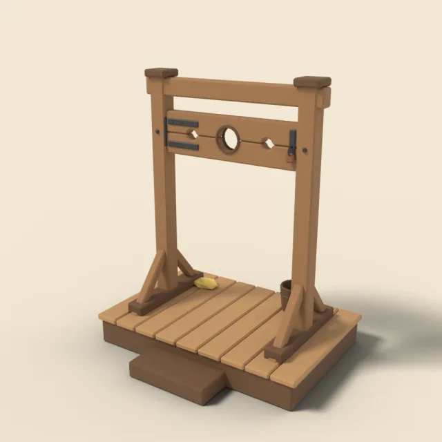 Wooden stocks pillory