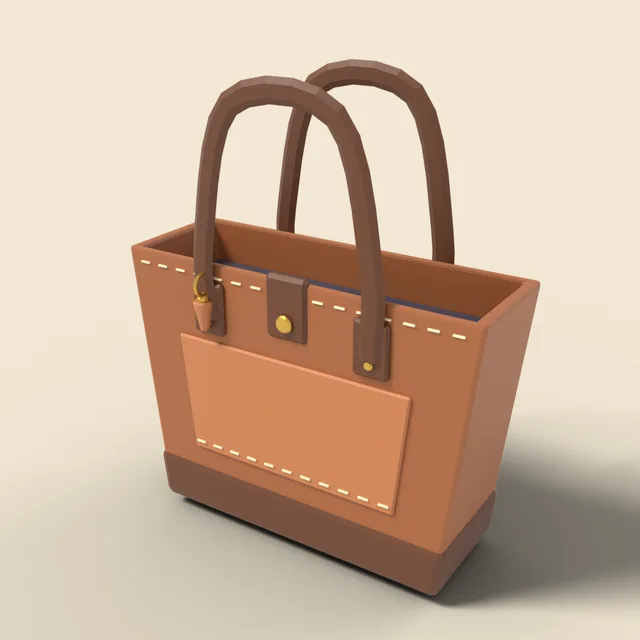 Leather tote handbag