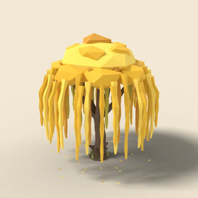 Willow tree in autumn yellow