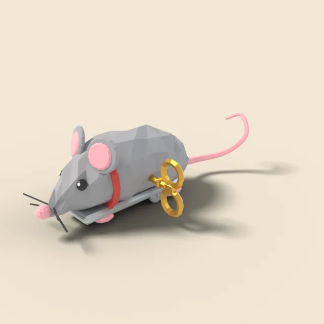 Clockwork mouse with key
