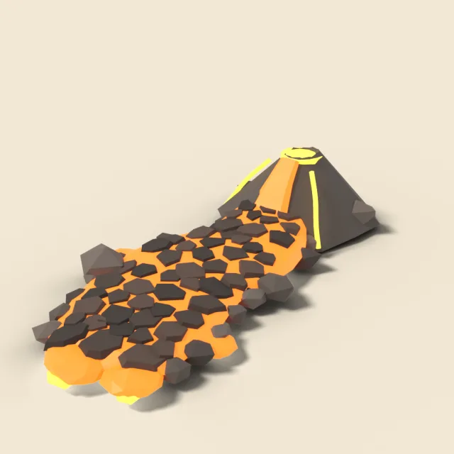 Lava flow with glowing cracks