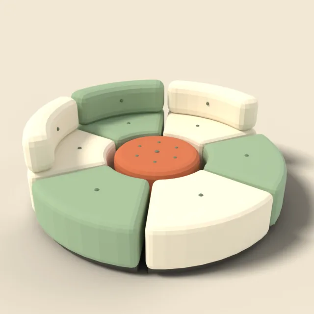 Round modular pouf sofa