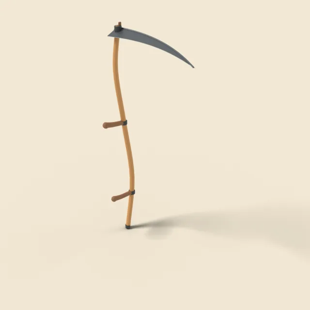 Hand scythe with wooden snath