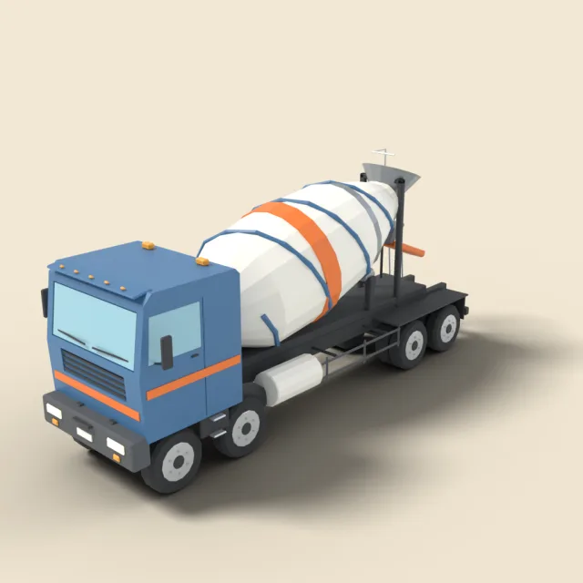 Large concrete mixer truck