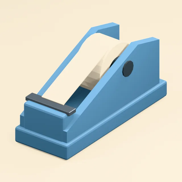 Open-cradle desktop tape dispenser