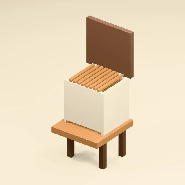inspection_beehive_open_lid_hanging_comb_frames_landing_slot