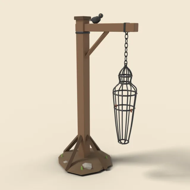 Hanging gibbet cage