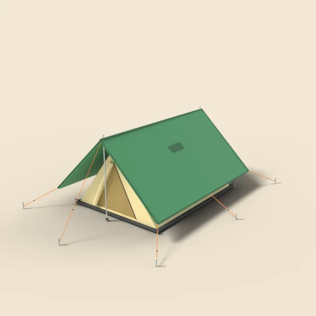 Ridge tent with flysheet