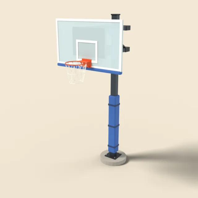 Basketball hoop on pole