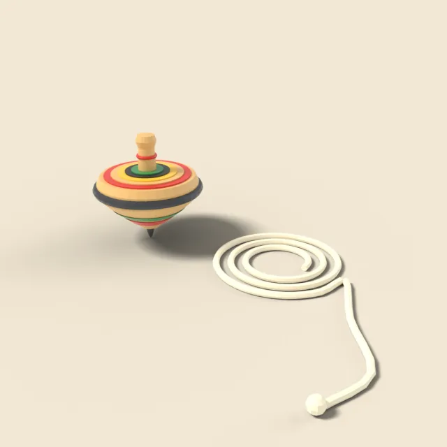 Spinning wooden koma top